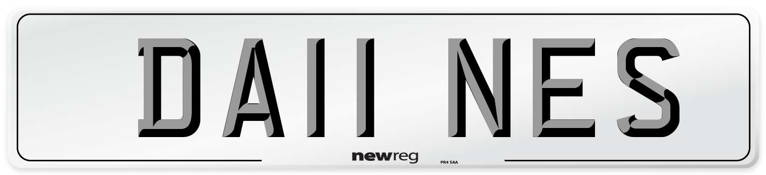 DA11 NES Number Plate from New Reg